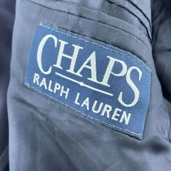 Chaps Ralph Lauren Mens Navy Blazer Jacket Pure New Wool Size 42 Regular 4458 - Picture 3 of 10